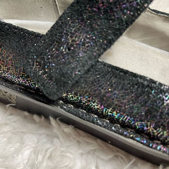 Alegria leather black suede Mary Jane with multi color sparkling glitter… - Picture 9 of 9
